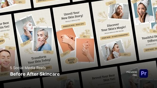 Download Social Media Reels - Before After Skincare s Premiere Pro Template