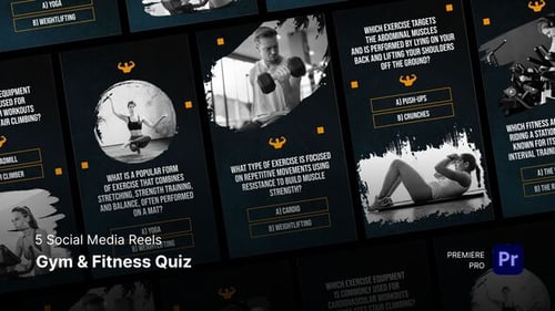 Download Social Media Reels Gym & Fitness Quiz - s Premiere Pro Template