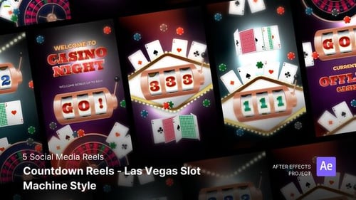 Download Social Media Reels - Las Vegas Slot Machine Style After Effects Project Files After Effect Template