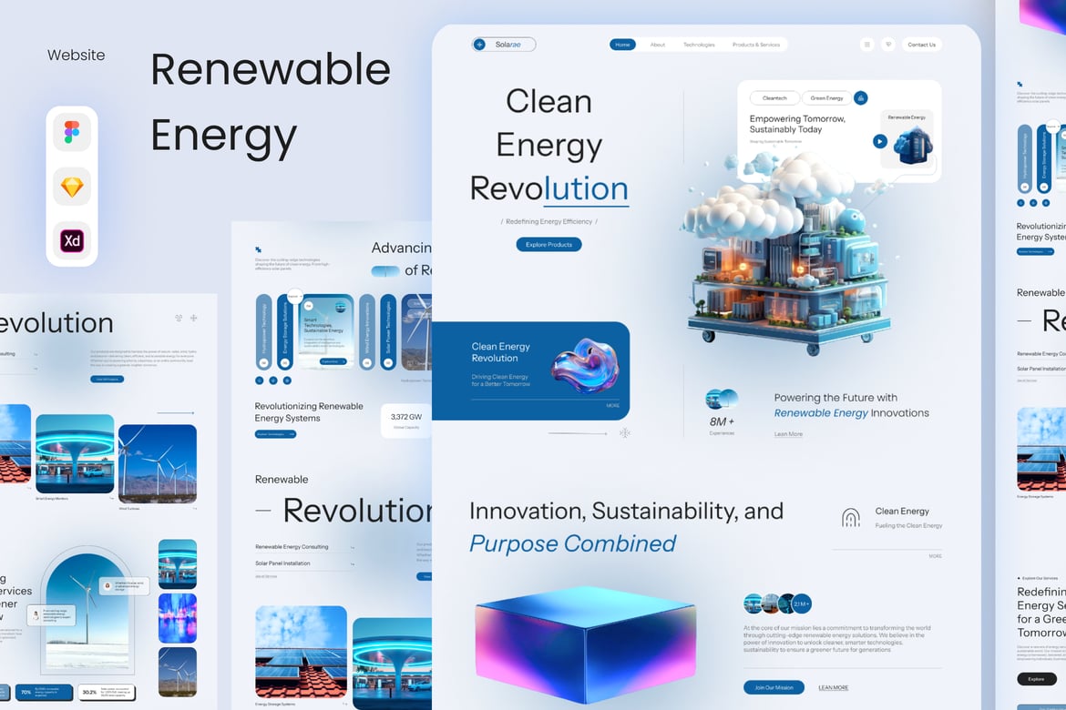 Download Solarae - Renewable Energy Landing Page Figma Design