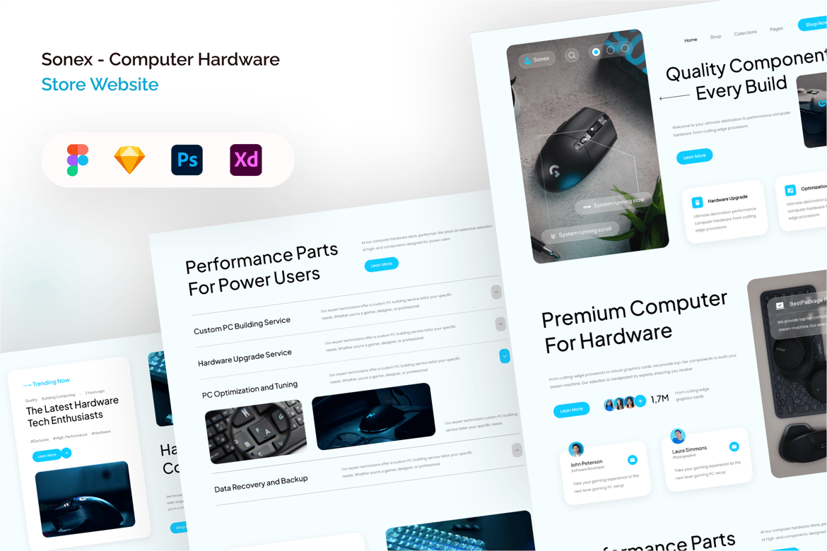 Download Sonex - Computer Hardware Store Website Figma Design