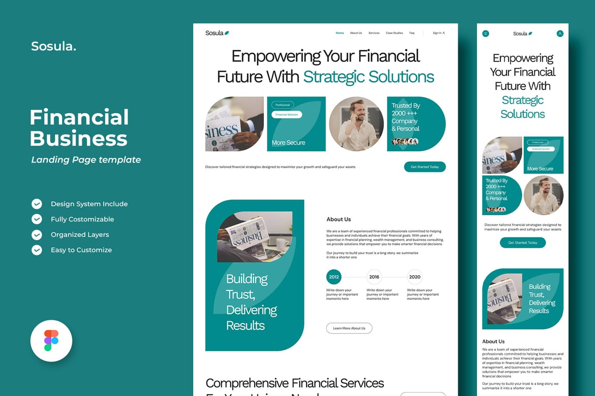 Download Sosula - Financial Business Landing Page Figma Design