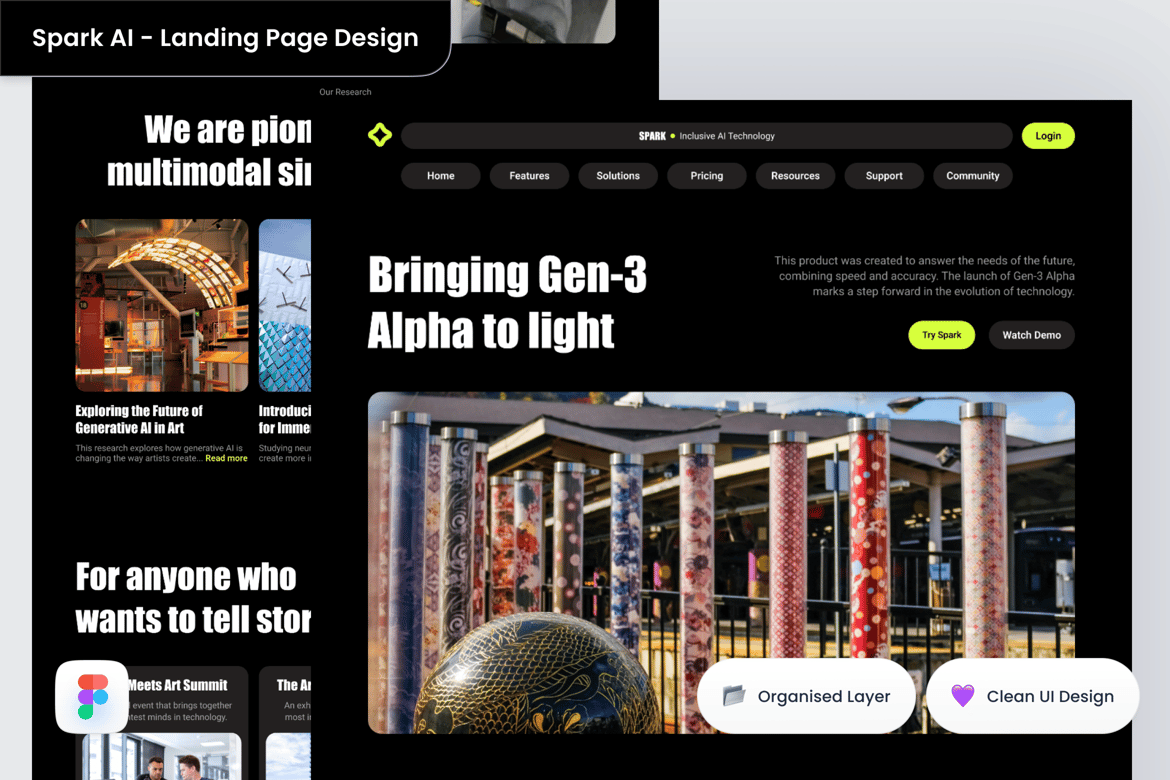 Download Spark AI - Landing Page Design Figma Design