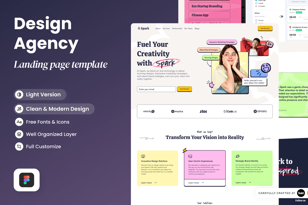 Download Spark - Design Agency Landing Page Figma Design