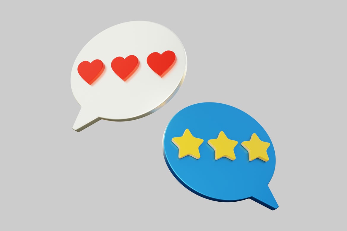 Download Speech bubbles with positive and negative feedback. 3D Model