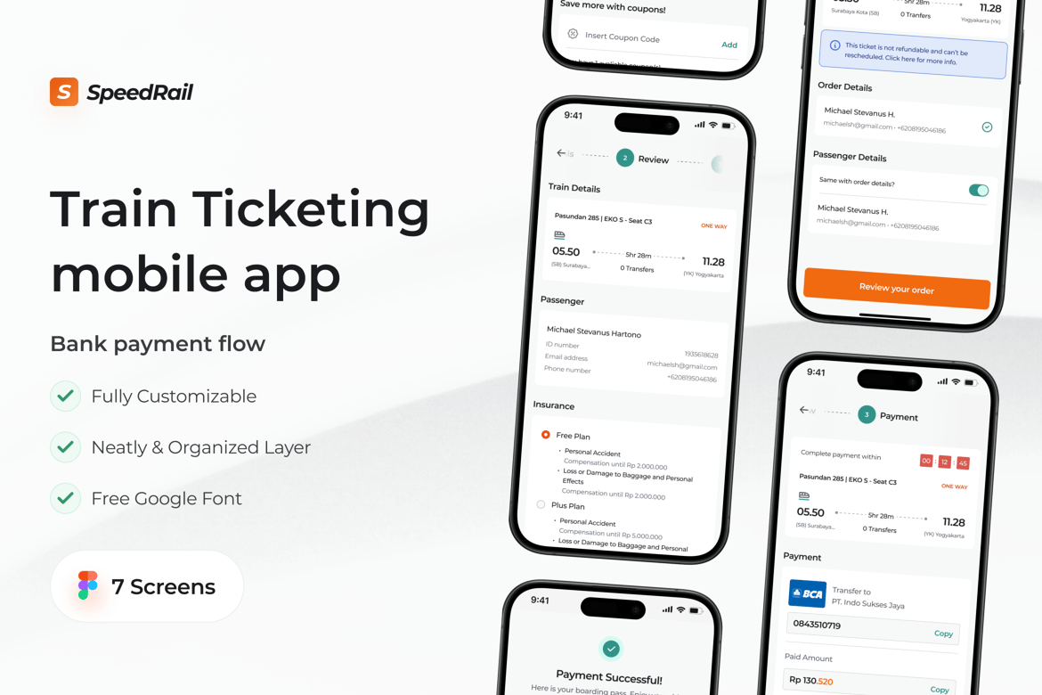 Download SpeedRail - Bank payment flow Figma Design