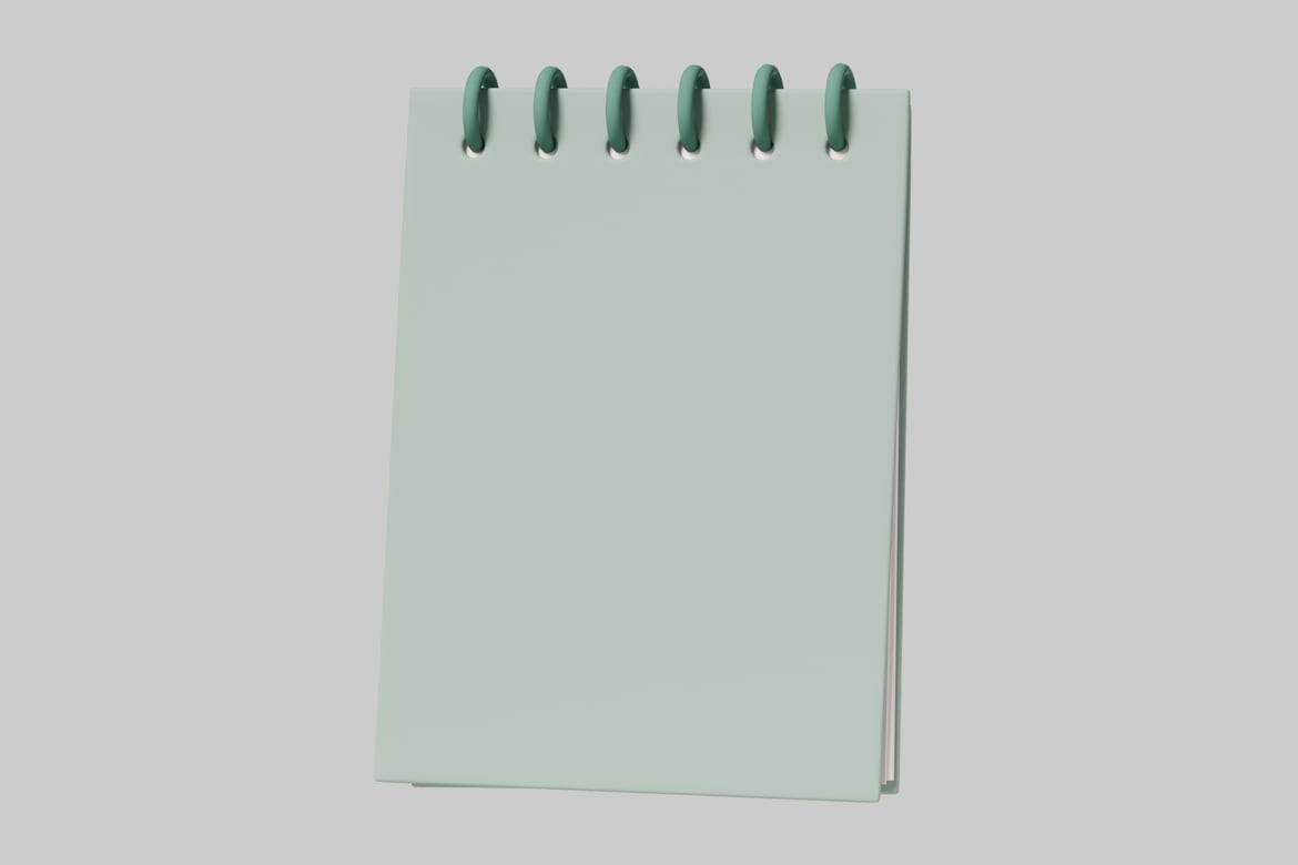 Download Spiral-bound notebook with blank cover 3D Model