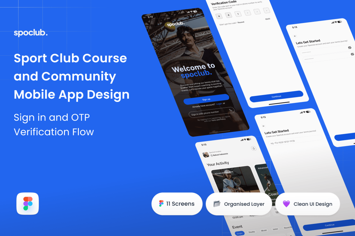 Download Spoclub Sign In Flow Tennis Club Mobile Design Figma Design