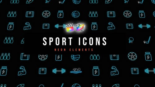 Download Sport Neon Icons Apple Motion Template