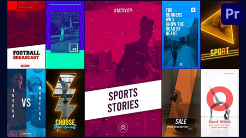 Download Sports Social Media Stories for Premiere Pro Premiere Pro Template