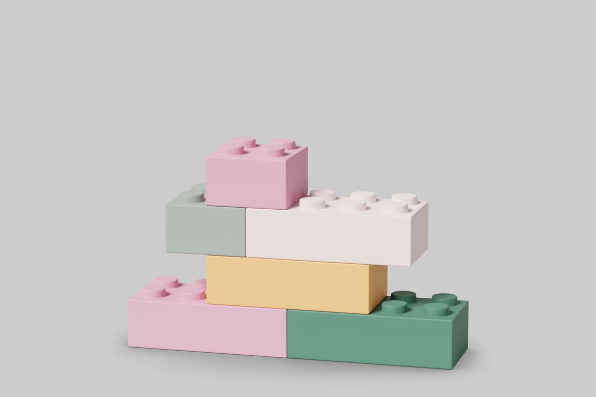 Download Stack of colorful blocks. 3D Model