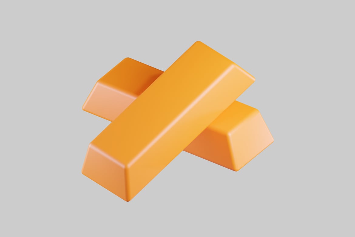 Download Stack of gold bars. 3D Model