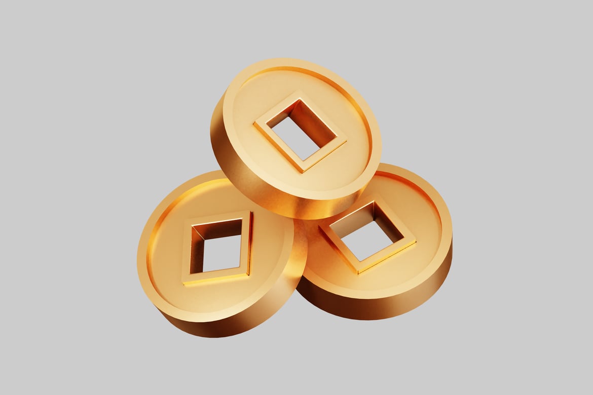 Download Stack of gold coins 3D Model