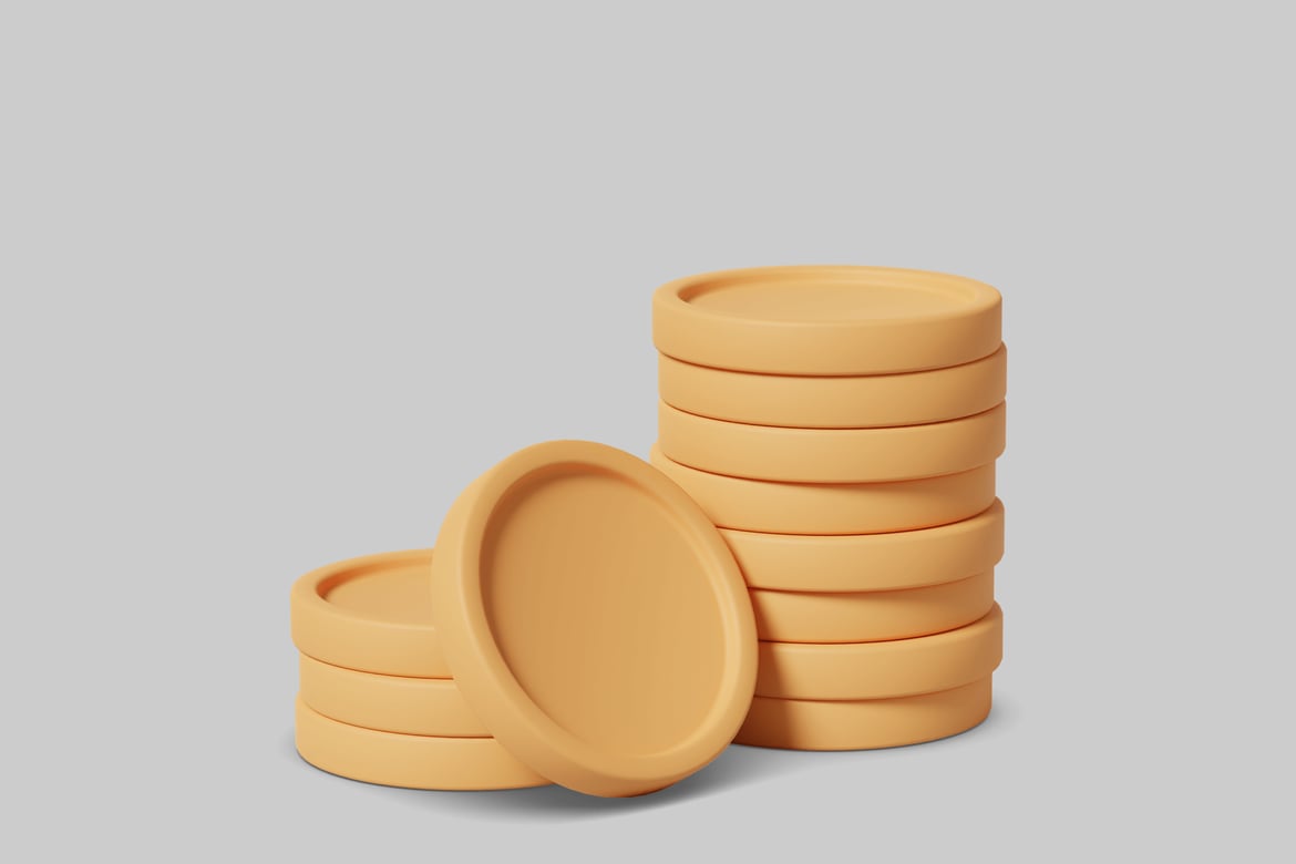 Download Stack of orange cylinders. 3D Model