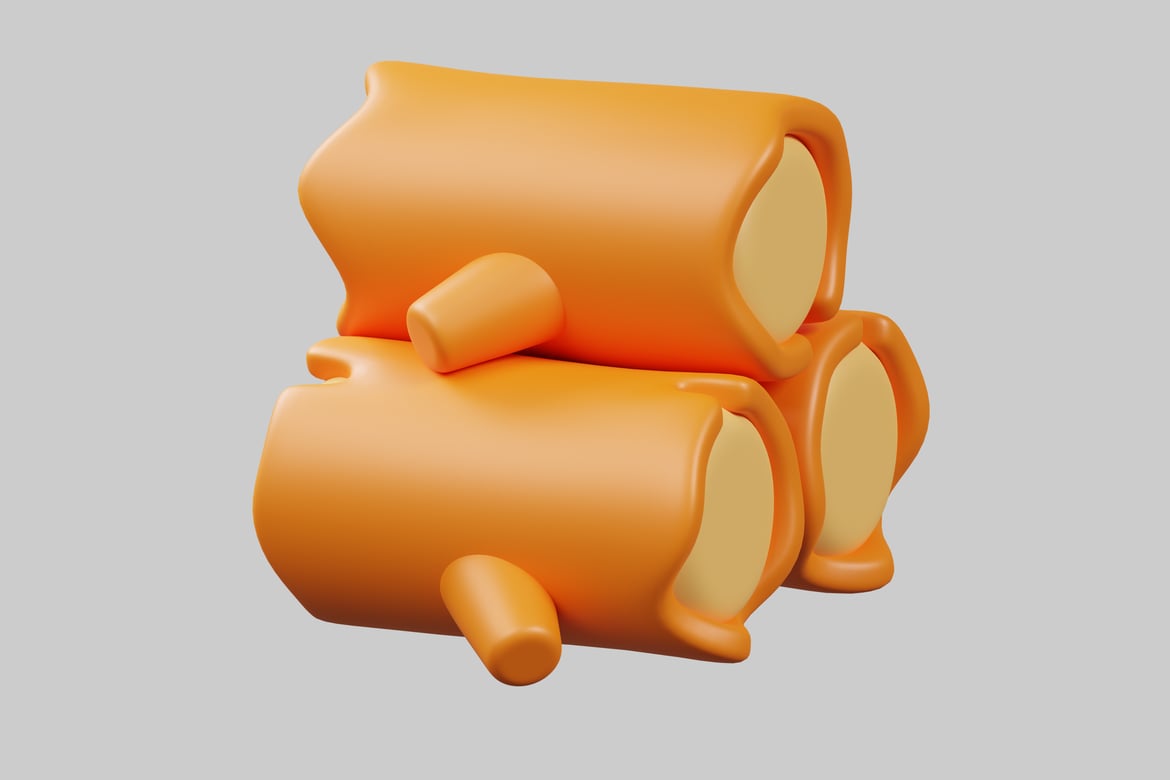 Download Stack of two orange objects 3D Model