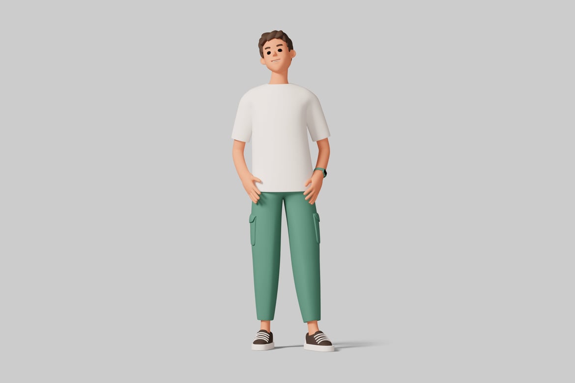 Download Standing man in cartoon style. 3D Model