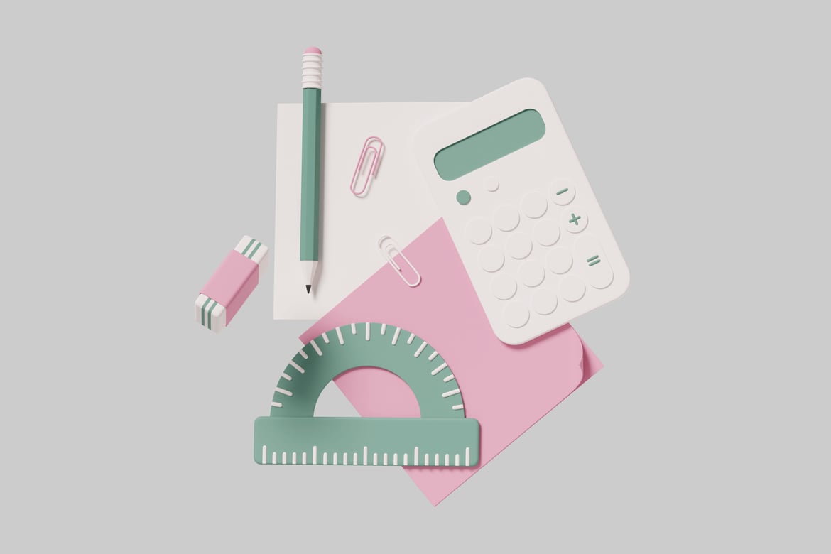 Download Stationery Items 3D Model