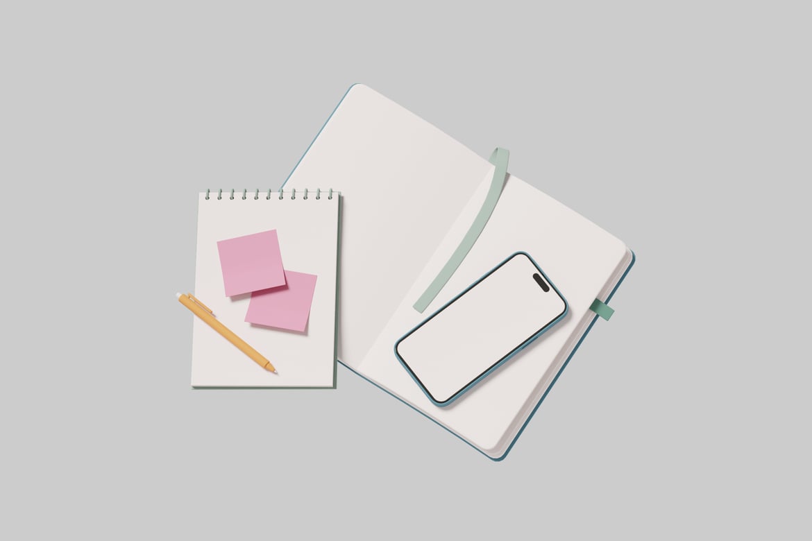 Download Stationery Items on a 3D Model