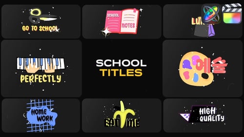 Download Sticker School Titles for FCPX Apple Motion Template