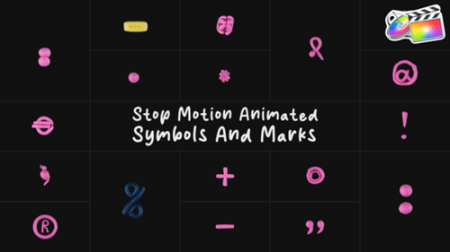 Download Stop Motion Animated Symbols And Marks | FCPX Apple Motion Template