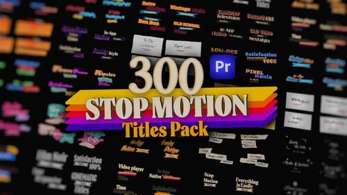 Download Stop Motion Text Overlays Pack for Premiere Pro: Pop Up, Cartoon, Paper, Wedding, Brush & More Premiere Pro Template