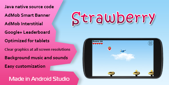 Download Strawberry Game with AdMob and Leaderboard Android Game