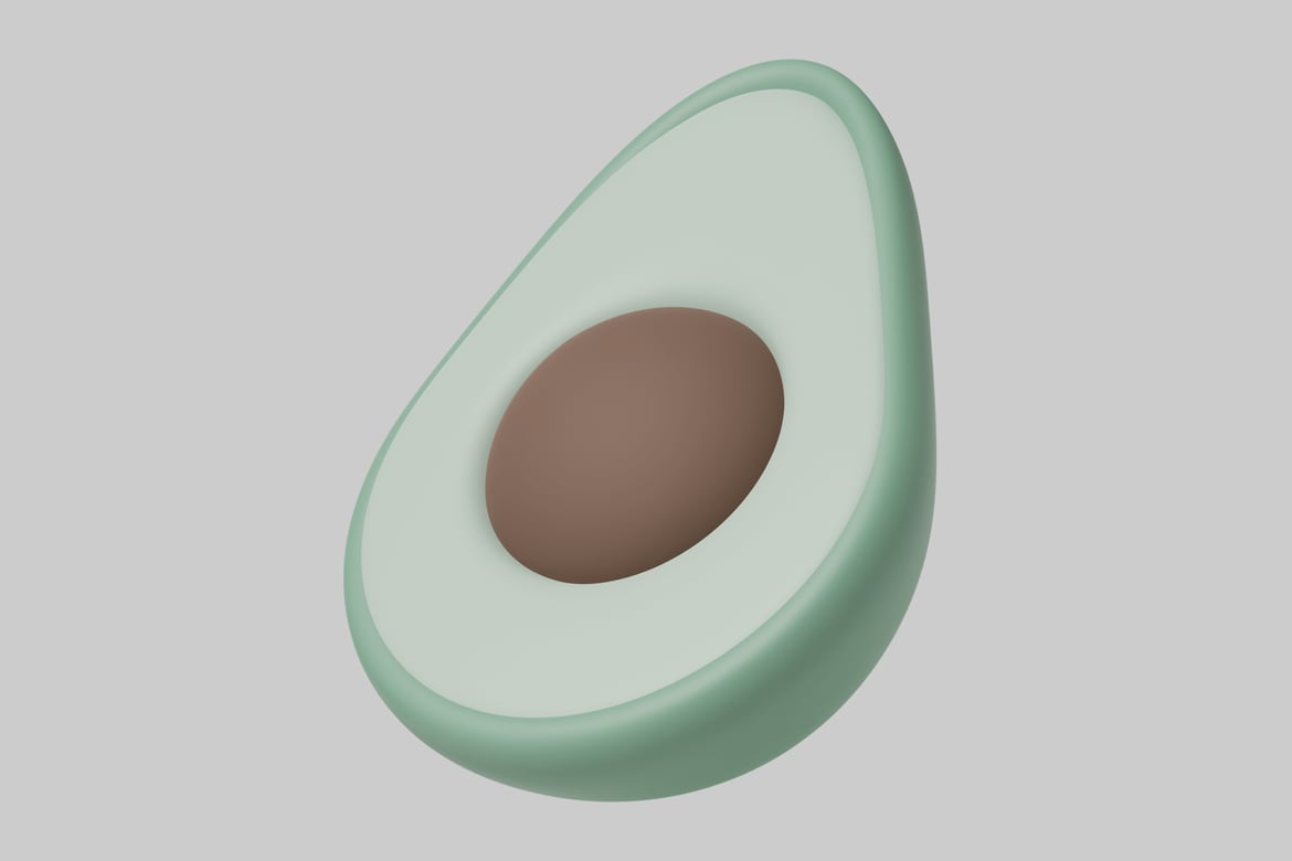 Download Stylized avocado. 3D Model