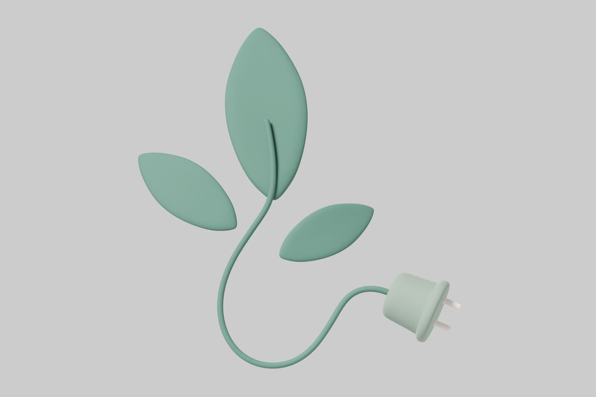 Download Stylized cartoon plant with plug. 3D Model