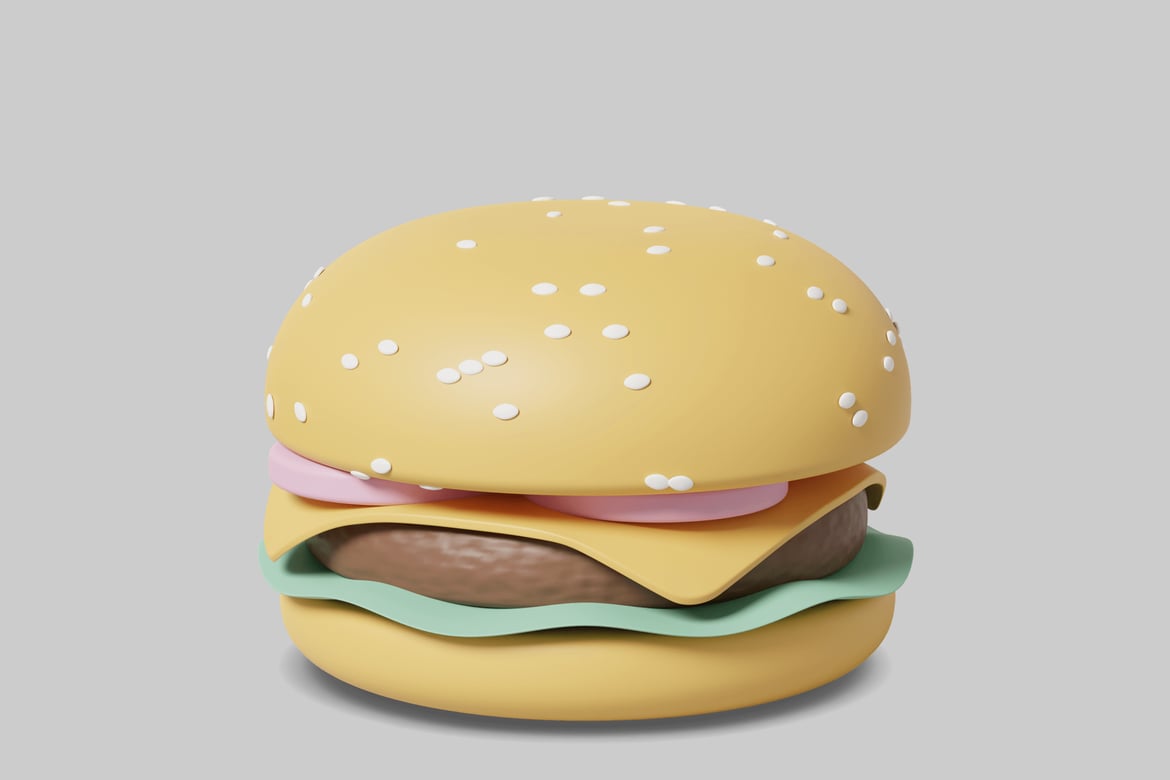 Download Stylized hamburger 3D Model