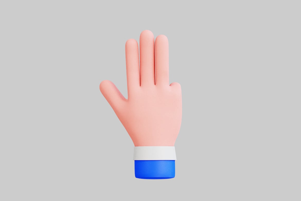 Download Stylized Hand 3D Model