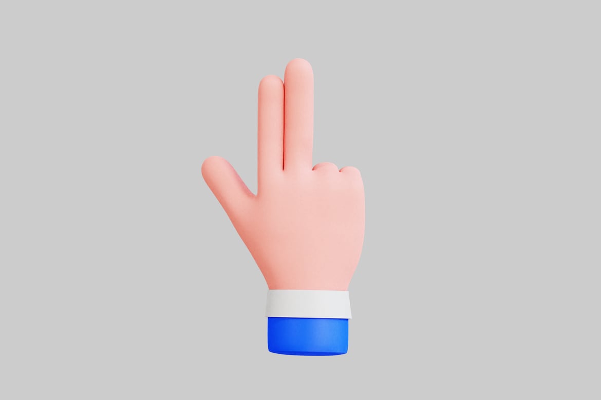 Download Stylized hand gesture. 3D Model