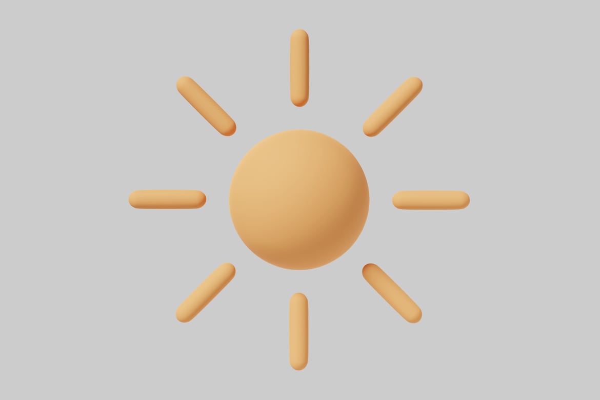 Download Stylized illustration of the sun. 3D Model