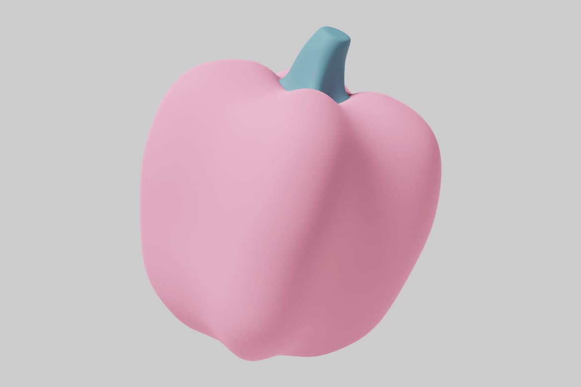 Download Stylized pink apple 3D Model