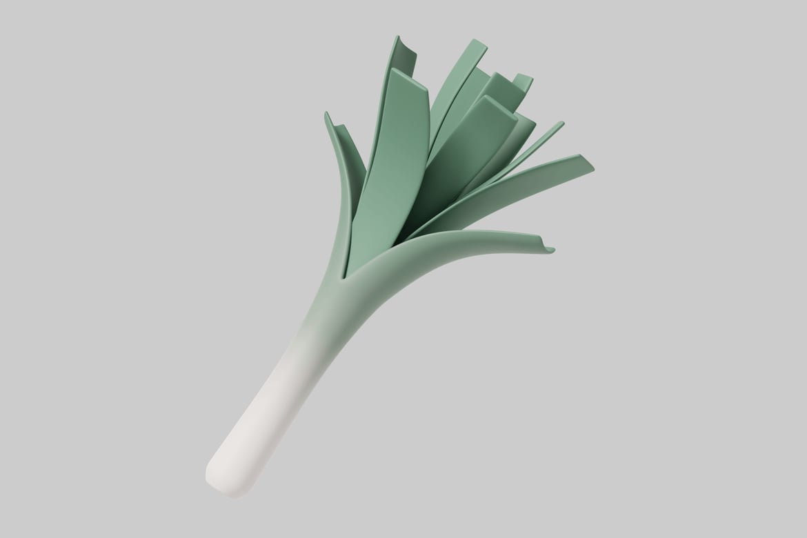 Download Stylized plant with green and white leaves 3D Model