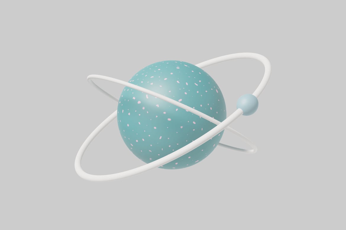 Download Stylized representation of a planet with a white ring 3D Model