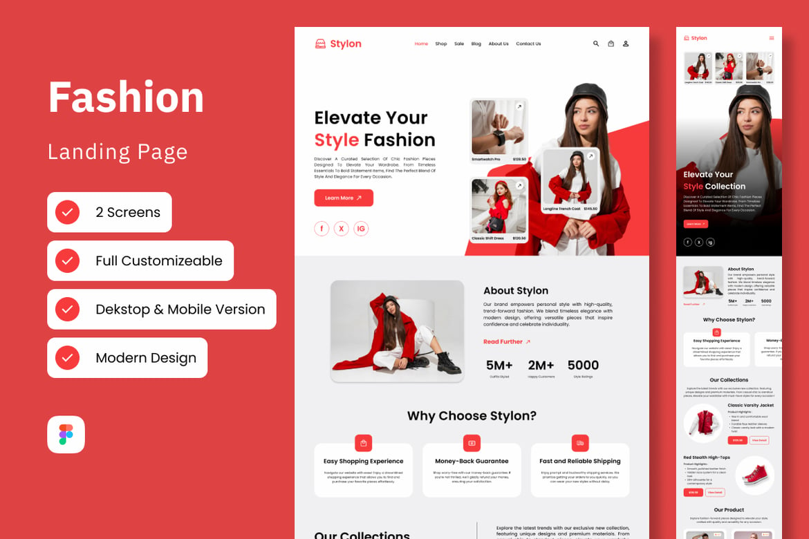 Download Stylon - Fashion Landing Page Figma Design