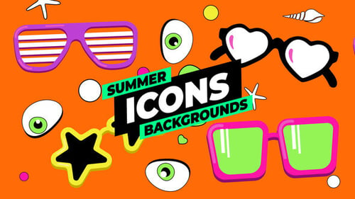 Download Summer Icons Backgrounds After Effect Template