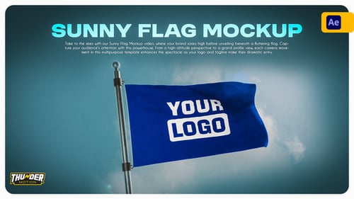 Download Sunny Flag Mockup After Effect Template