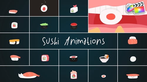 Download Sushi Animations for FCPX Apple Motion Template