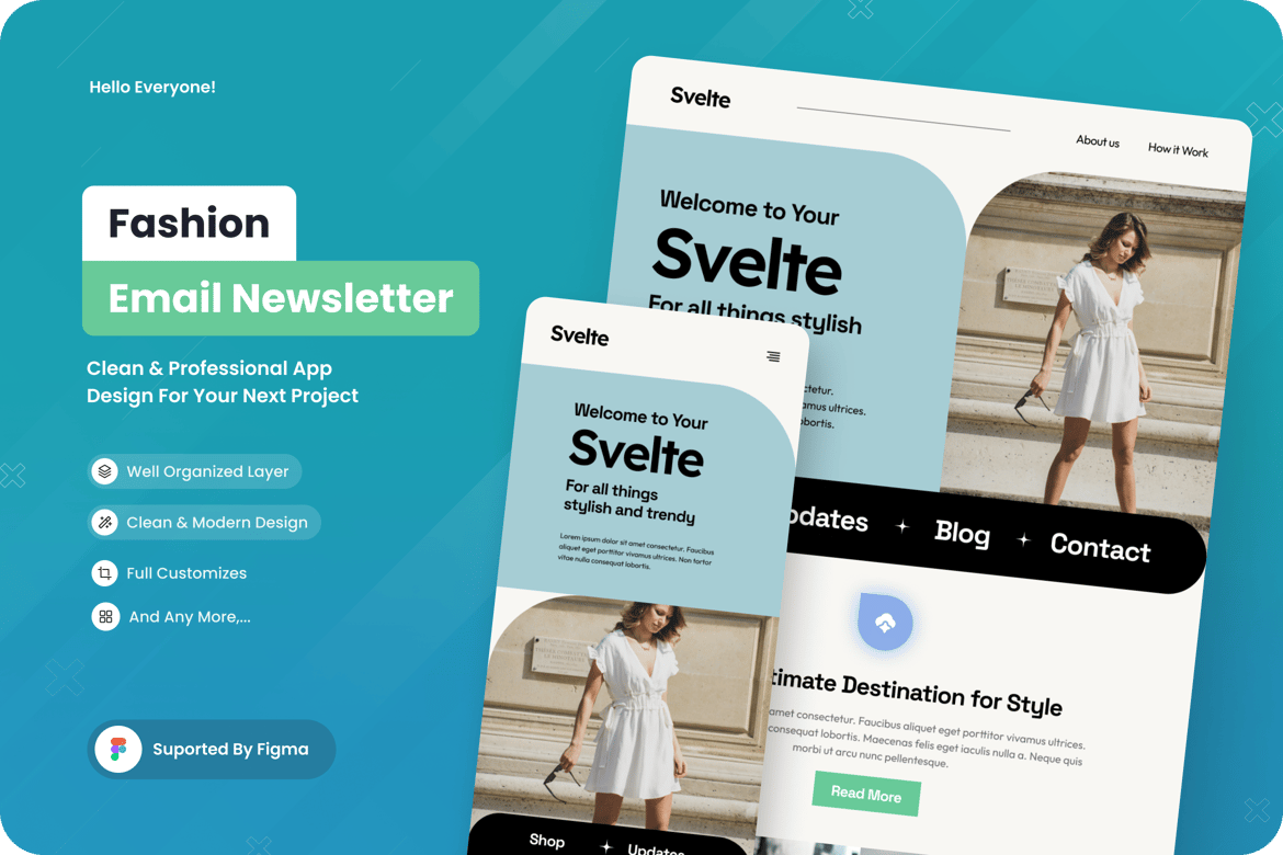 Download Svelte - Fashion Email Newsletter Figma Design