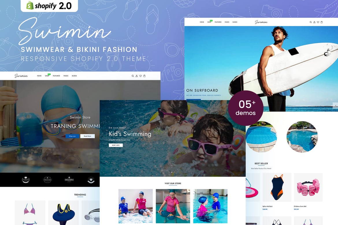 Download Swimin - Swimwear, Bikini Fashion Shopify 2.0 Them Shopify Theme