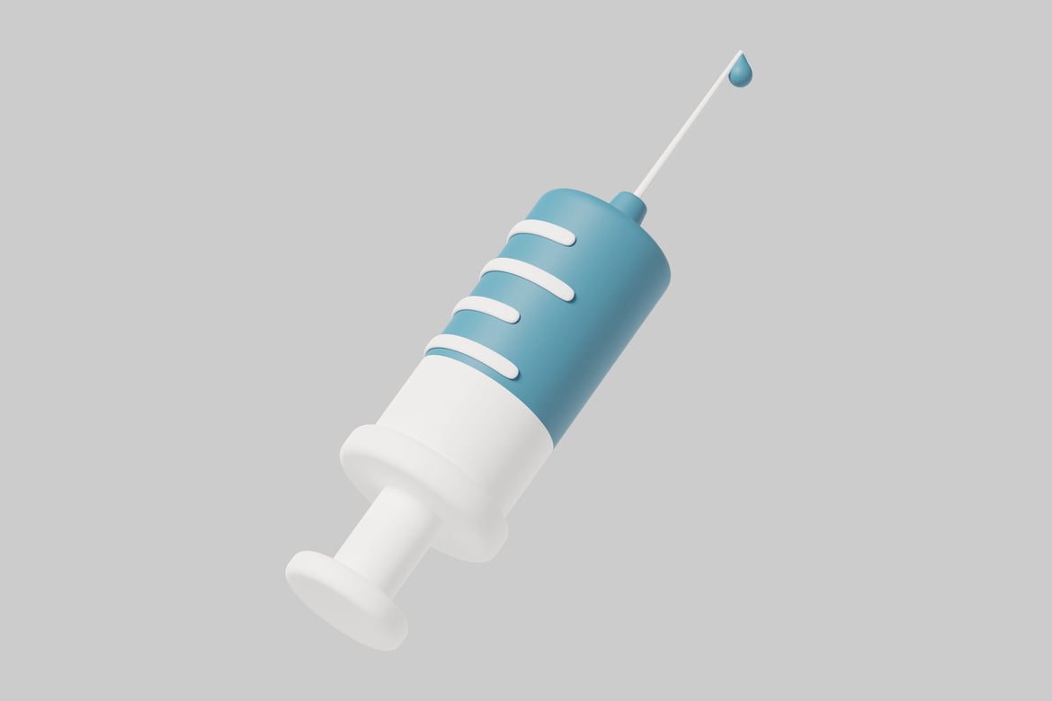 Download Syringe with blue liquid. 3D Model