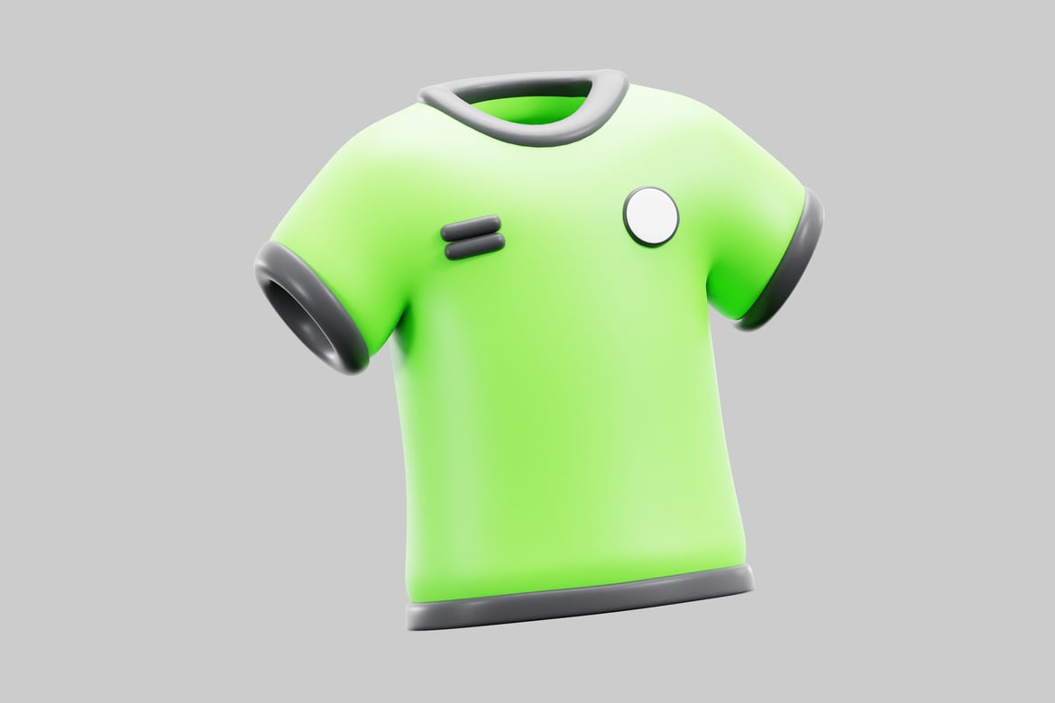 Download T-shirt with white patch and black lines. 3D Model