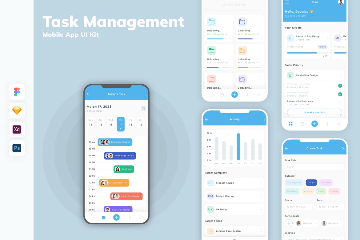 Download Task Management Mobile App UI Kit Figma Design