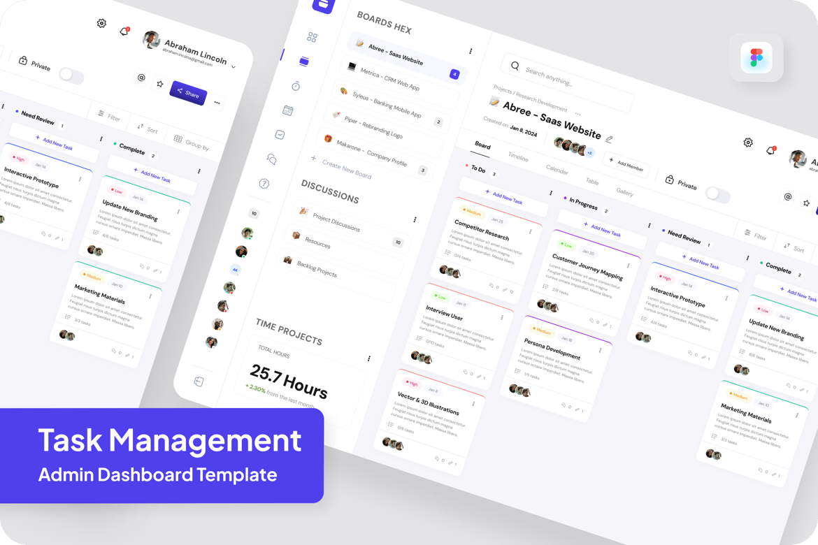 Download Taskaroo - Task Management Admin Dashboard Figma Design