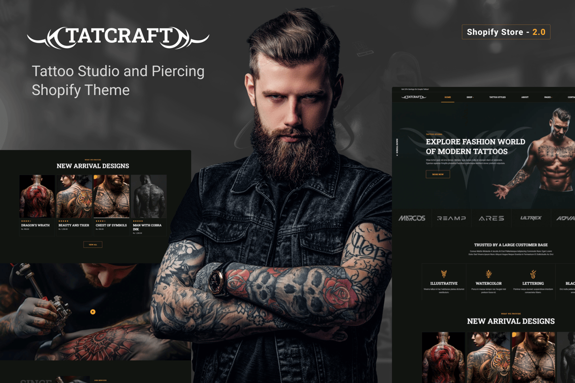 Download Tatcraft | Tattoo Salon Shopify Theme