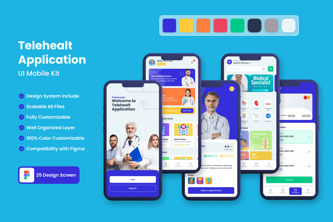 Download Telehealth Mobile App UI KIT Figma Design