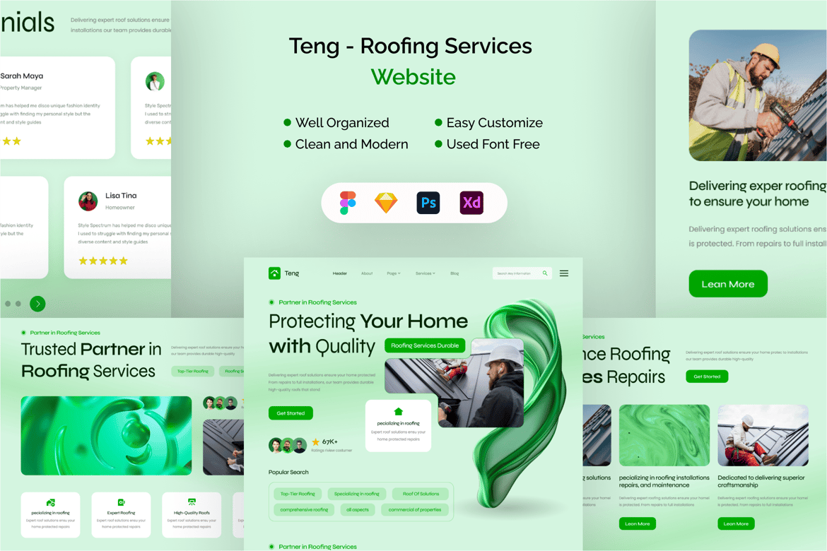 Download Teng - Roofing Services Website Figma Design