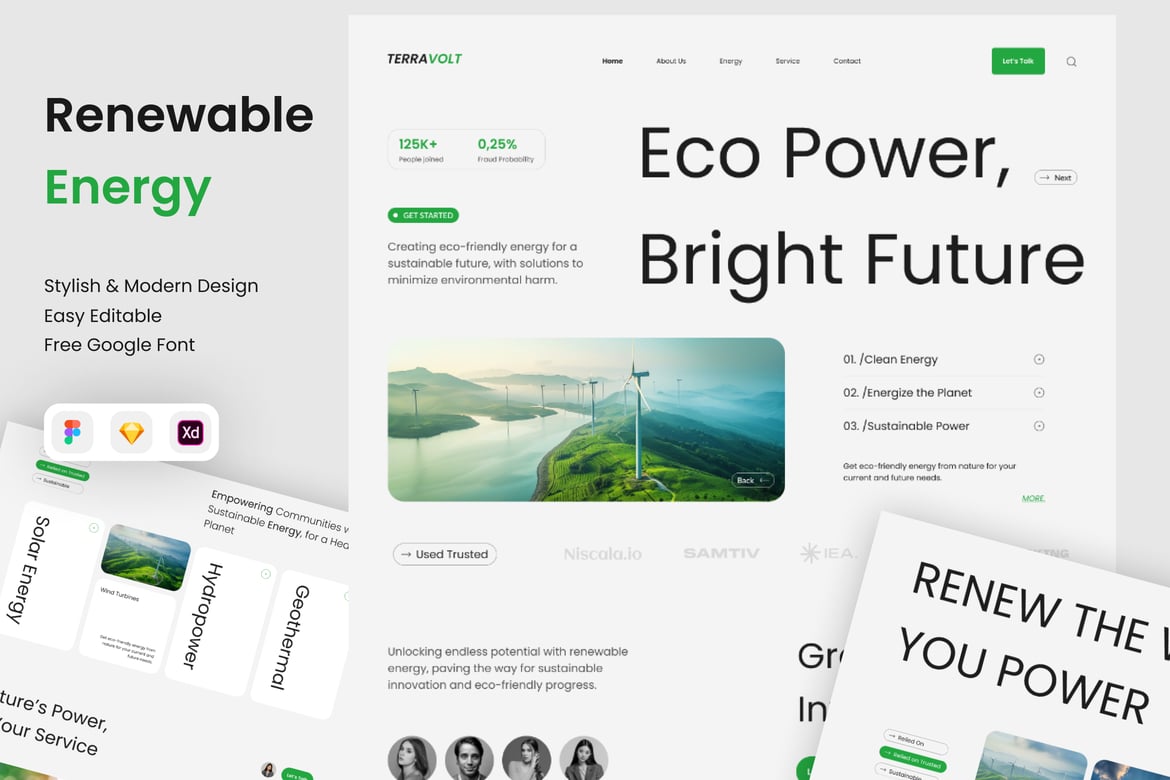 Download TerraVolt - Renewable Energy Website Figma Design