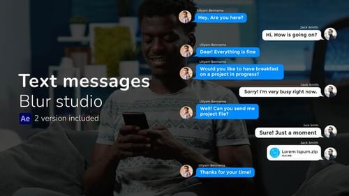 Download Text Messages After Effects Template